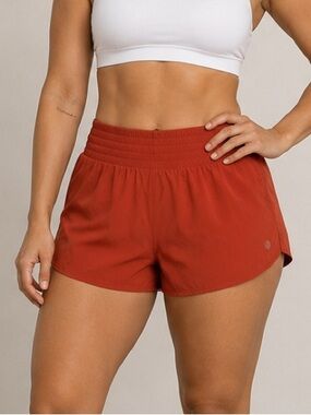 MPG Mondetta Performance Gear Women’s Workout Shorts Size XXL, Orange Elastic